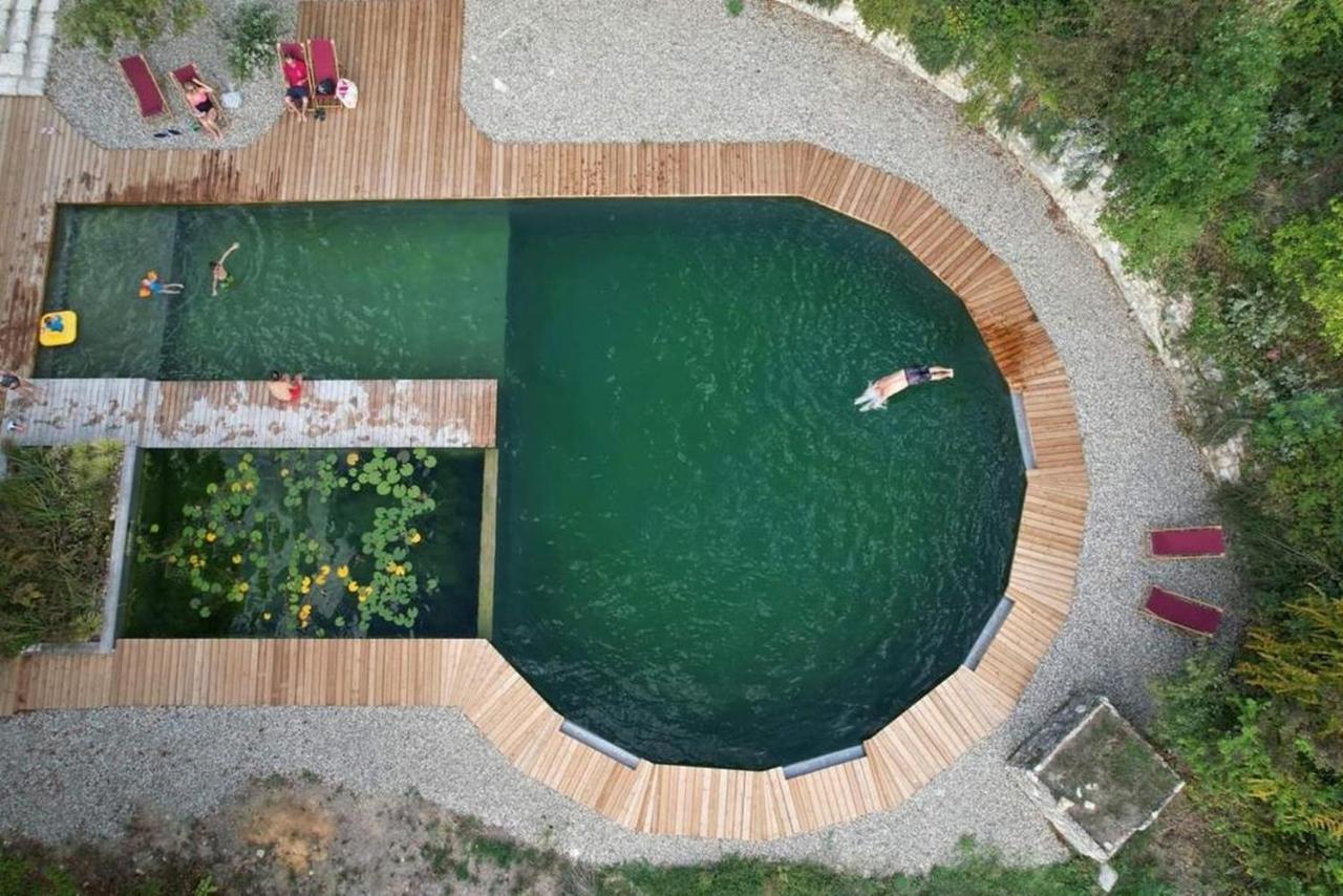 Maison Terre Les Cabanes De Fallot - Sauna Bain-Froid Piscine Naturelle L'isle-Bouzon Eksteriør bilde